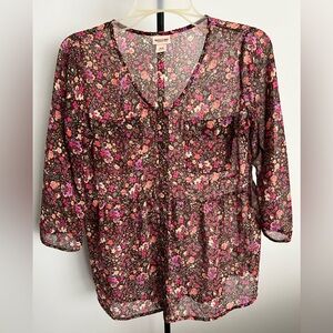 Mossimo Size M 3/4 Sleeve Blouse